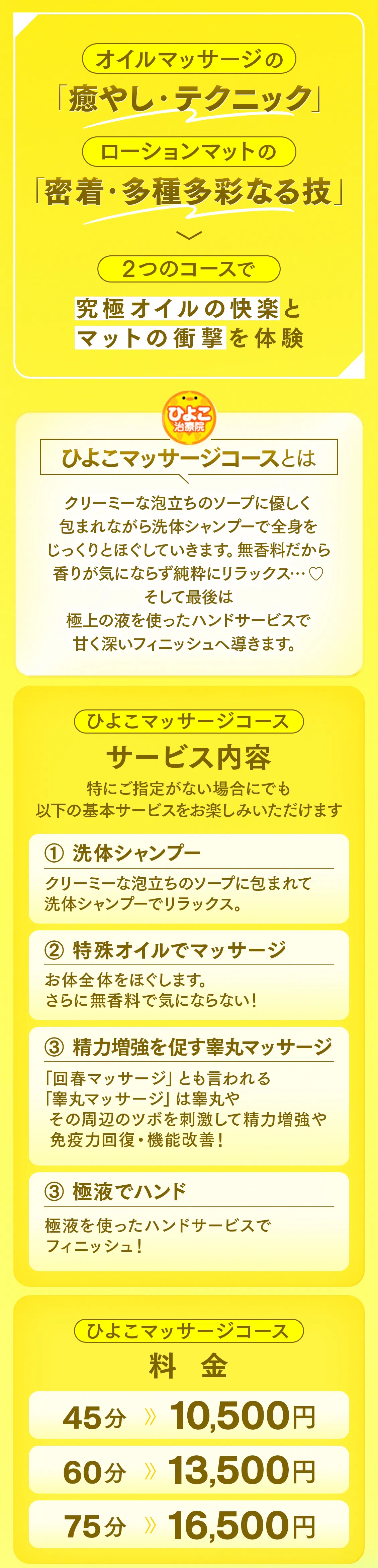 福岡DEまっとる&ひよこ治療院(福岡ハレ系)_料金システム1